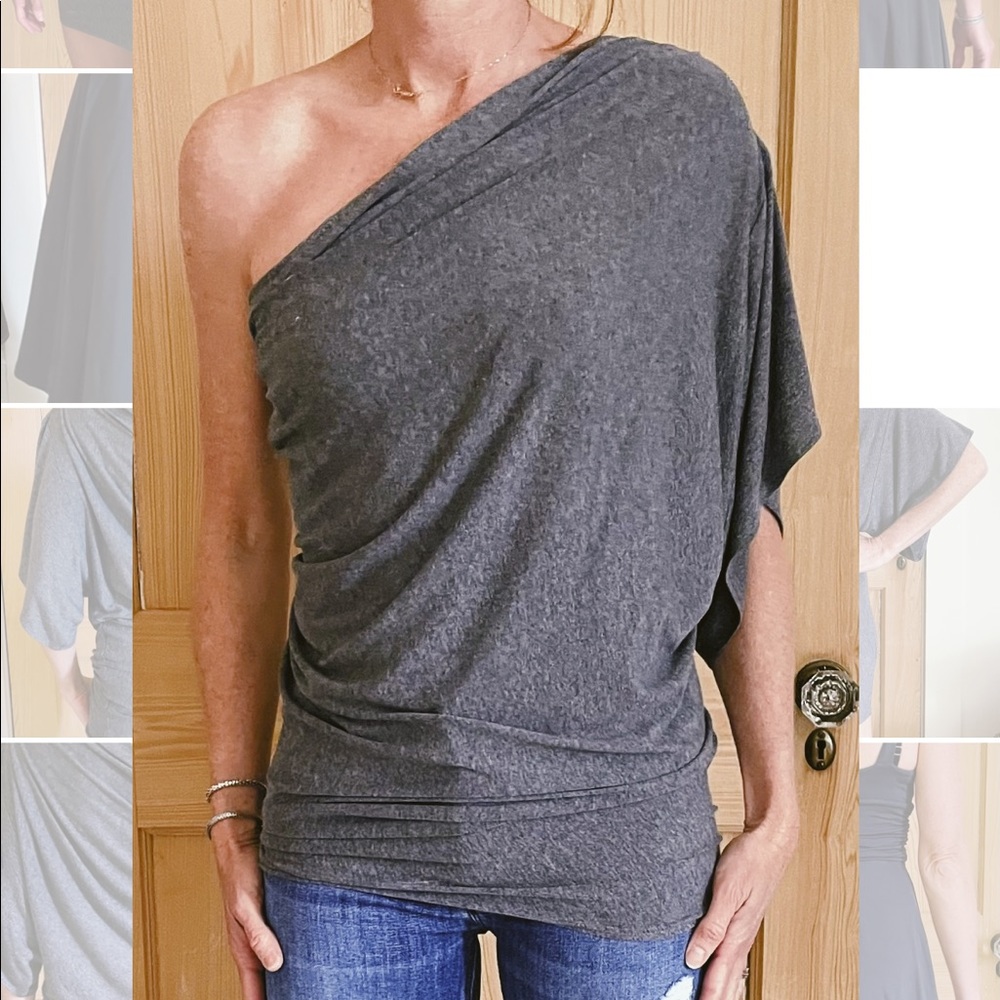 Grey convertible top and dress
